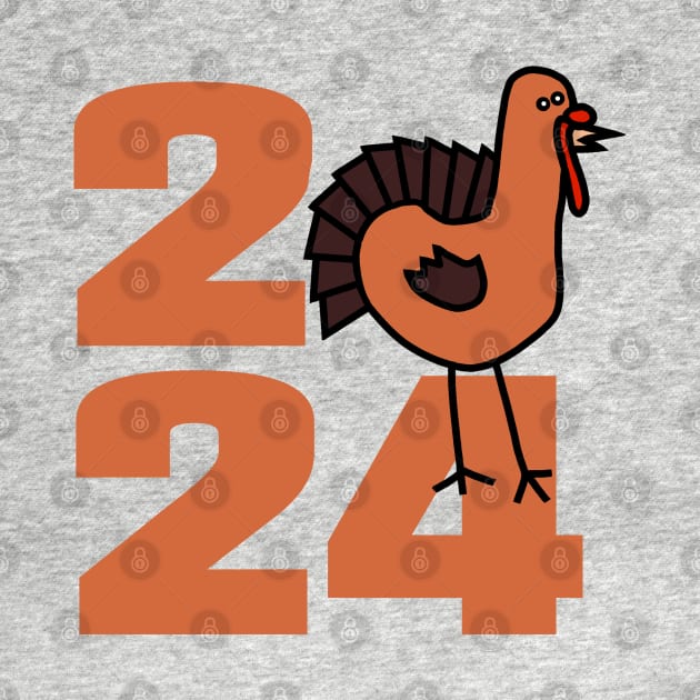 Cute Turkey Thanksgiving 2024 by ellenhenryart